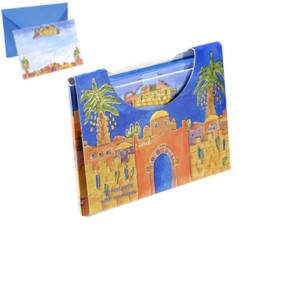 Yair Emanuel Note Cards with a Scene of Jerusalem and Envelopes Judaica Moderna
