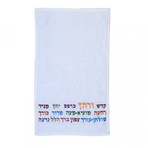 Yair Emanuel Embroidered Passover Netilat Yadayim Towel (Multicolored) Récipient pour Ablution des Mains