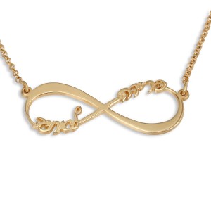 24K Gold Plated Infinity Necklace with Names Joyas con Nombre