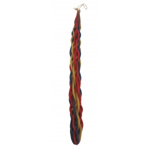 Galilee Style Candles Havdalah Candle with Braided Column in Red, Blue and Yellow Havdalah Sets