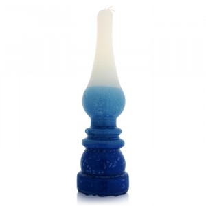 Vela para Havdalá en Forma de Lámpara Azul, Blanca y Turquesa de Safed Candles Havdalah Sets