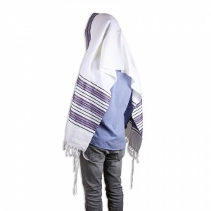 White and Purple Carmel Tallit Default Category