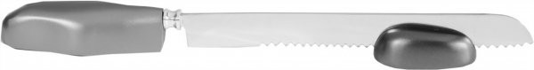 Yair Emanuel Anodized Aluminum Challah Knife Set in Silver with Teardrop Handle