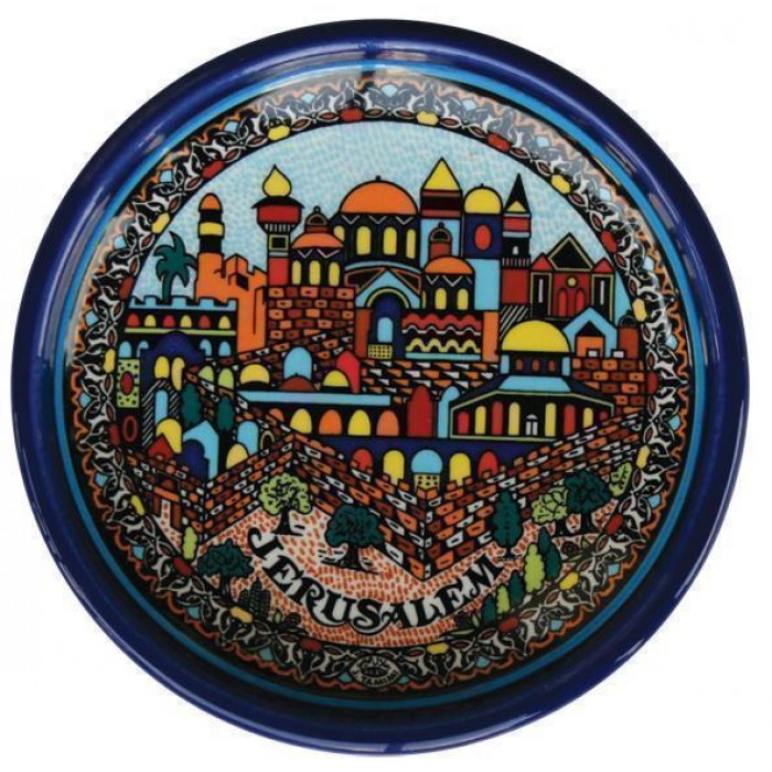 Armenian Ceramic Bowl with Ancient Jerusalem Motif