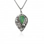 Sterling Silver Pendant in Drop Shape with Roman Glass by Rafael Jewelry Designer