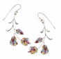 Hook Flower Earrings with Millefiori Pattern