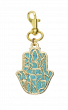Turquoise Hamsa Keychain with Shema Text