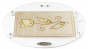 Glass Oval Challah Board for Shabbat with Single Flower Design