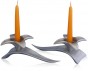 Shabbat Candlestick Set with Flower Holder by Shraga Landesman