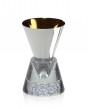 Copa de Kiddush Chapada en Plata con Acentos de Oro y Cristal