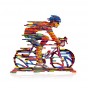 Multi Colored Cyclist Sculpture by David Gerstein