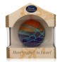 Galilee Style Candles Globe Candle with Red, Orange and Blue Stripes