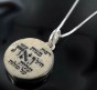 Sterling Silver and Jerusalem Stone Pendant Necklace with Hebrew Hymn