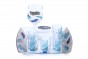 Glass Kiddush Cup Set with Seven Cups, Tray, Blue Stripes and Flowers