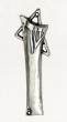 Silver Mezuzah with Modern Design Star of David and Divine Name