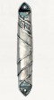 Silver Mezuzah with Wrapped Design, Hebrew Text and Swarovski Crystals