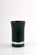Small Dark Green Aluminum Kiddush Cup with Matching Silver Stripe