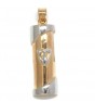 Pendant with Mezuzah Design and Shin in Gold and Rhodium Plated