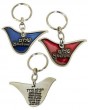 Shalom Dove Red Key Chain with Traveler's Prayer in Silver